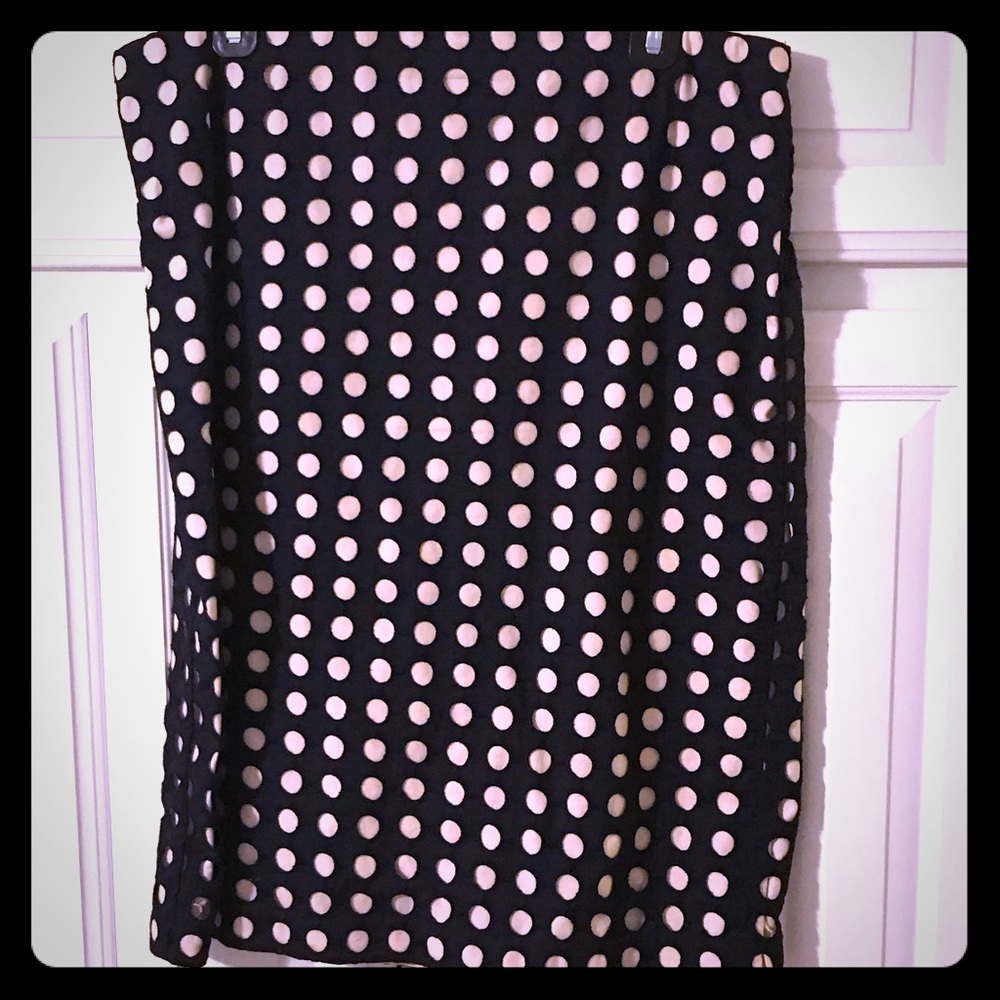 Ann Taylor: Pencil Skirt with Polka Dot Overlay - Picture 1 of 3